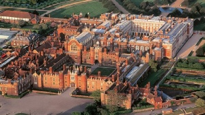 Aerial view of Hampton Court Palace