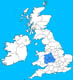 Map of West Midlands England