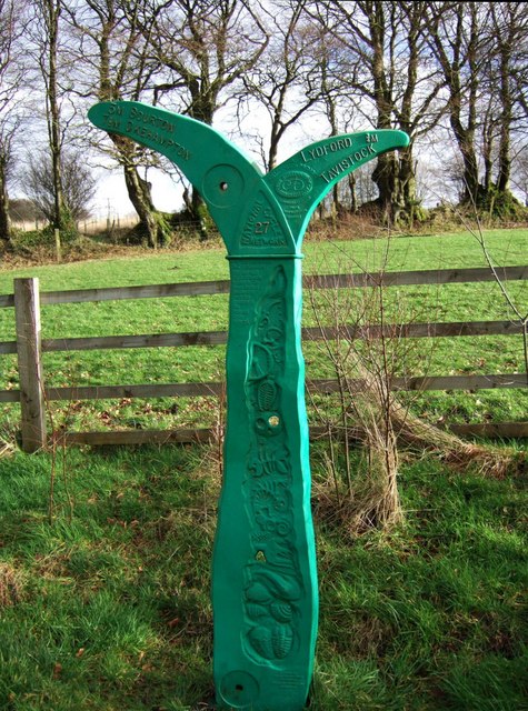 devon coast to coast cycle route Devon coast to coast cycle route sign<br />