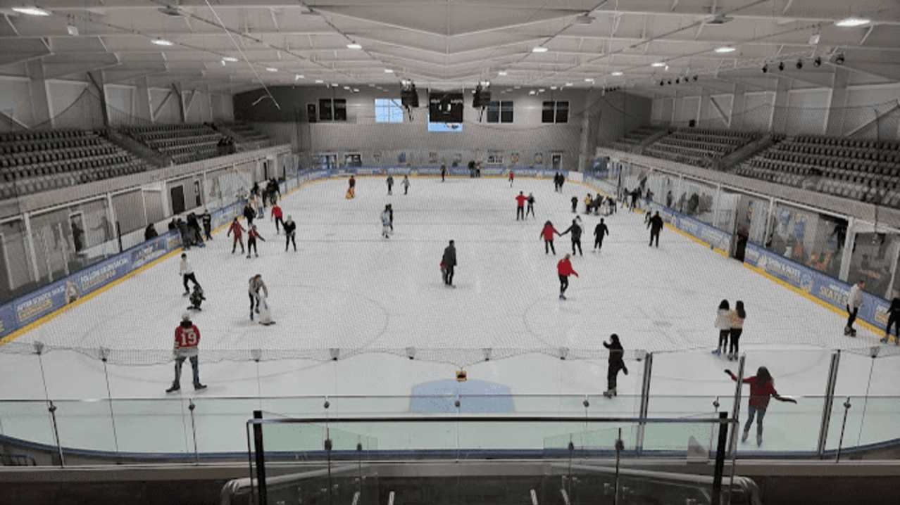A family skating session at a Planet Ice rink