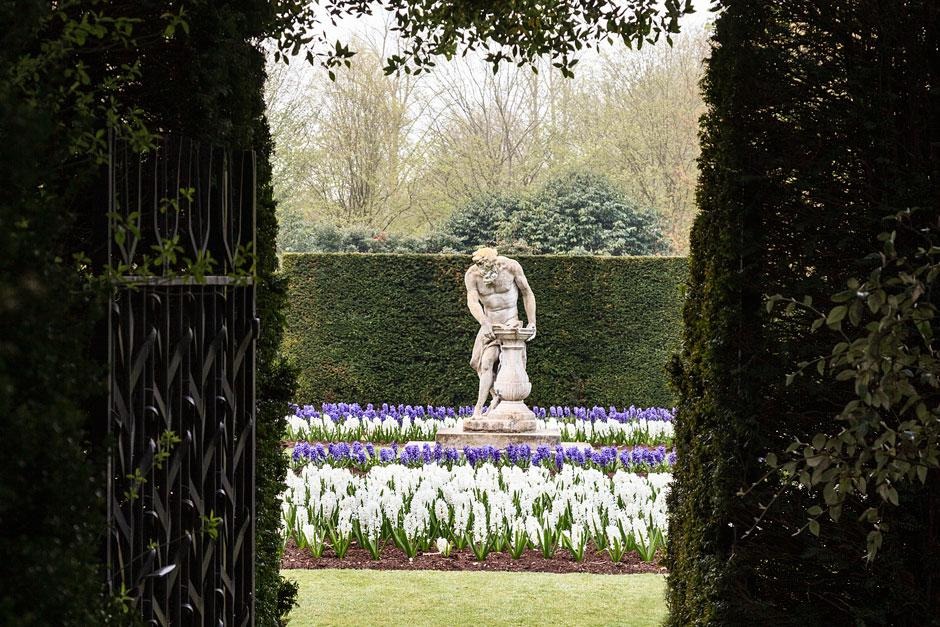Formal garden avenues clipped hedges geometric design