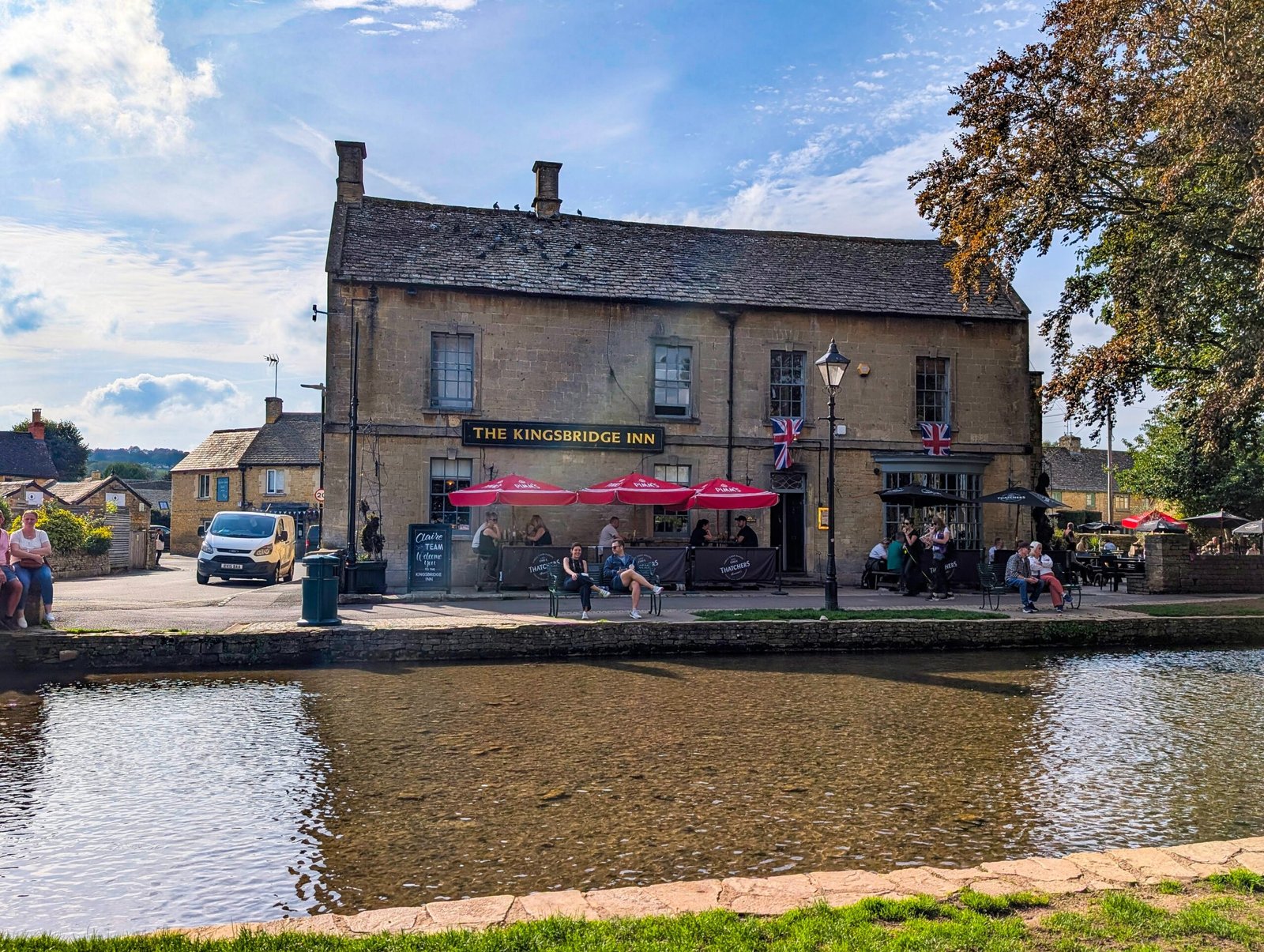 Bourton pub garden river views traditional Cotswold inn