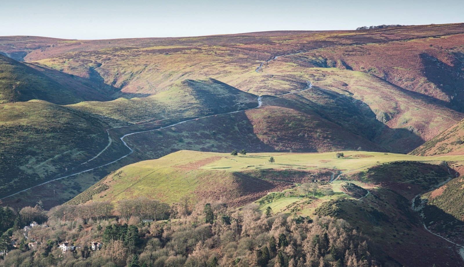 Wild moorland landscape open expanses Shropshire hills atmospheric
