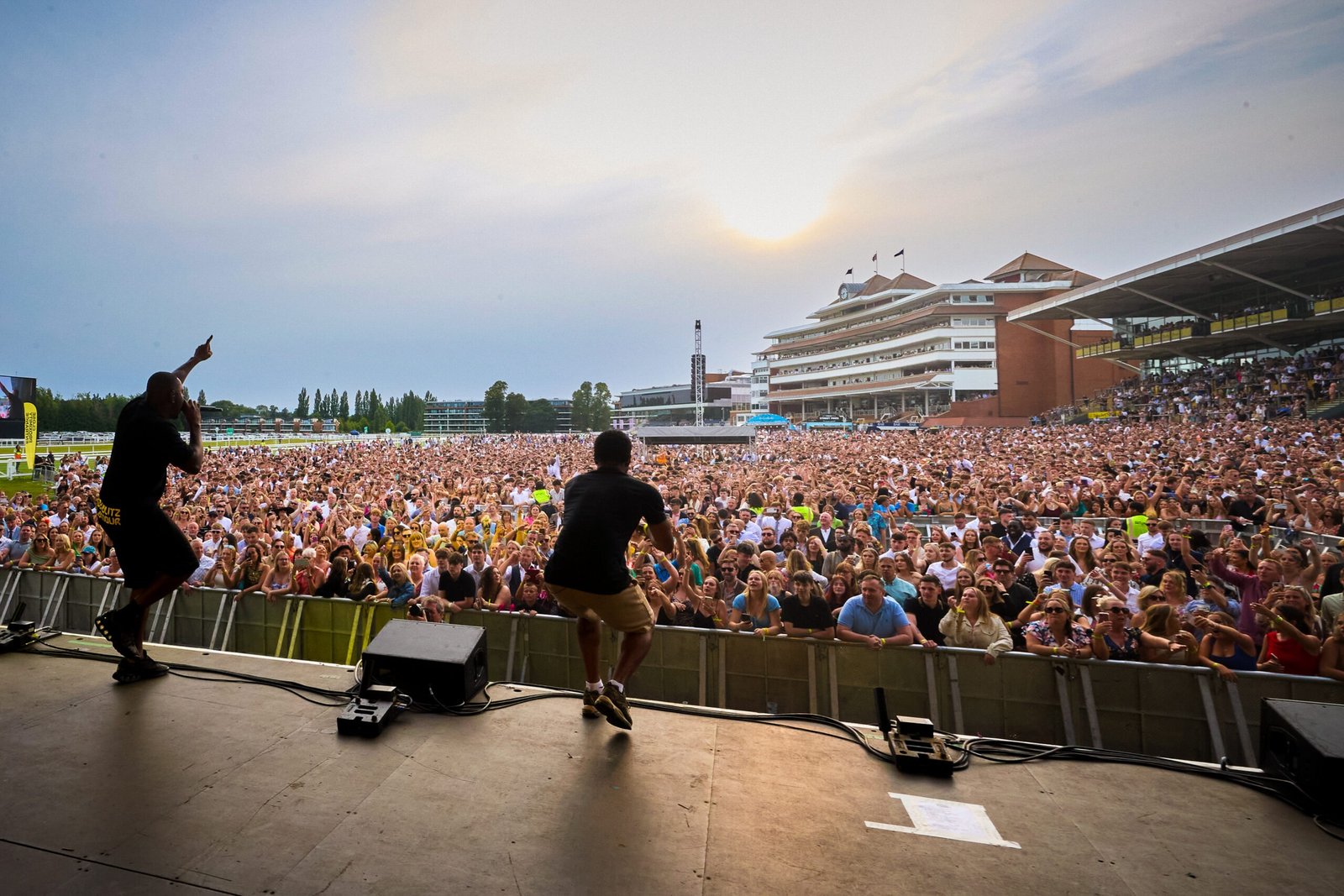 Summer music stage after racing