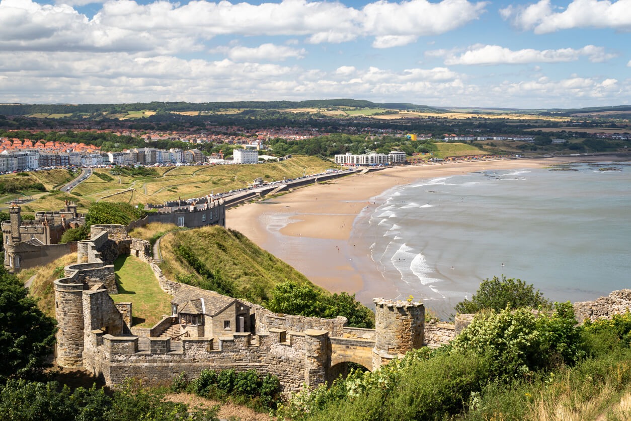 Curtain wall ruins fortress ramparts coastal defences
