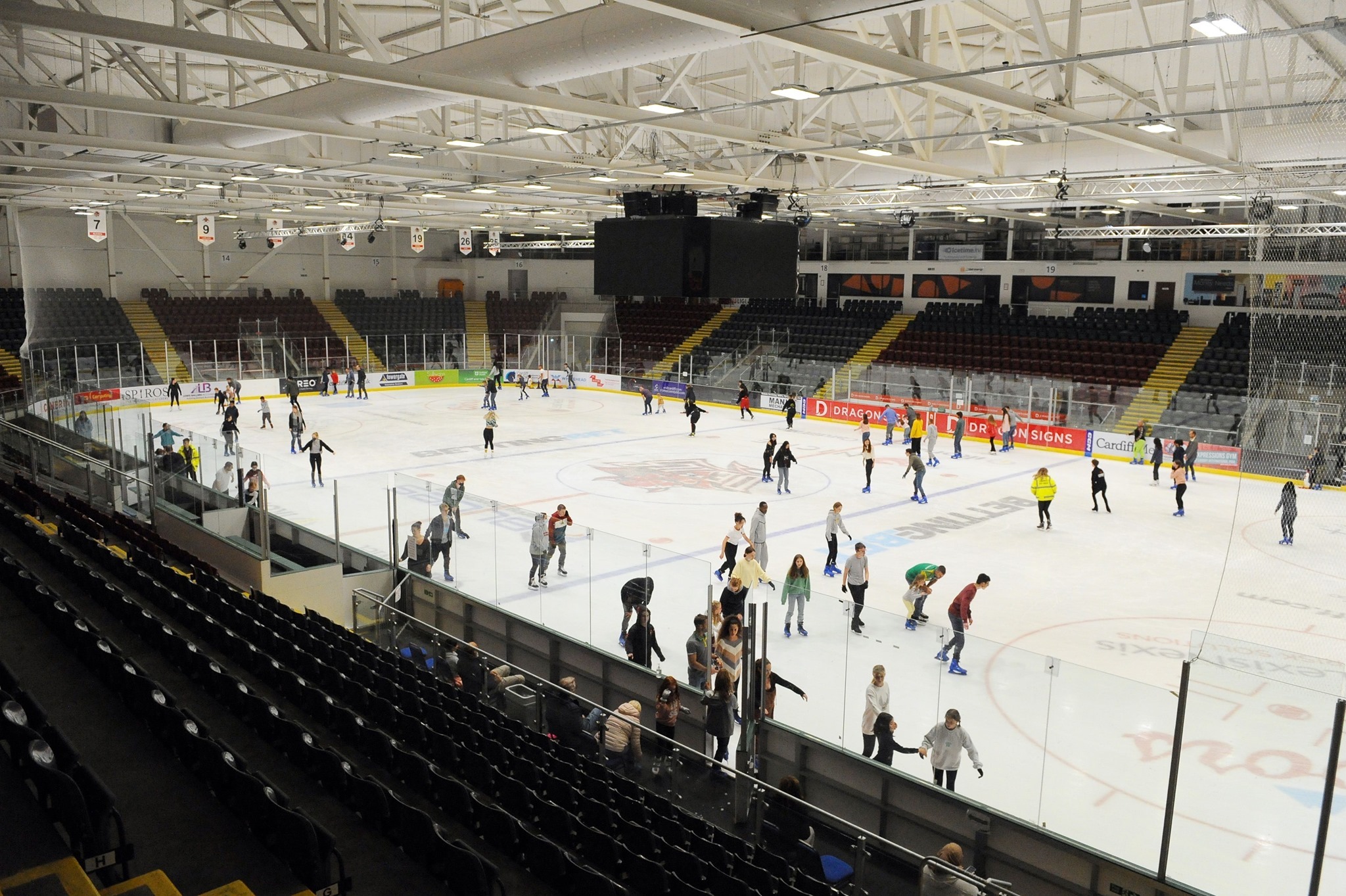 Public skating on the Olympic-sized ice pad at the Vindico Arena in Cardiff Bay