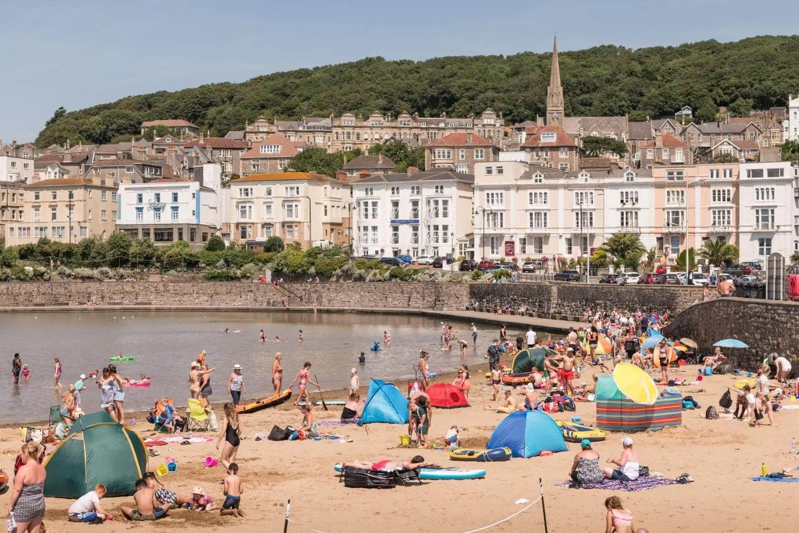 Weston seafront beach golden sand traditional resort