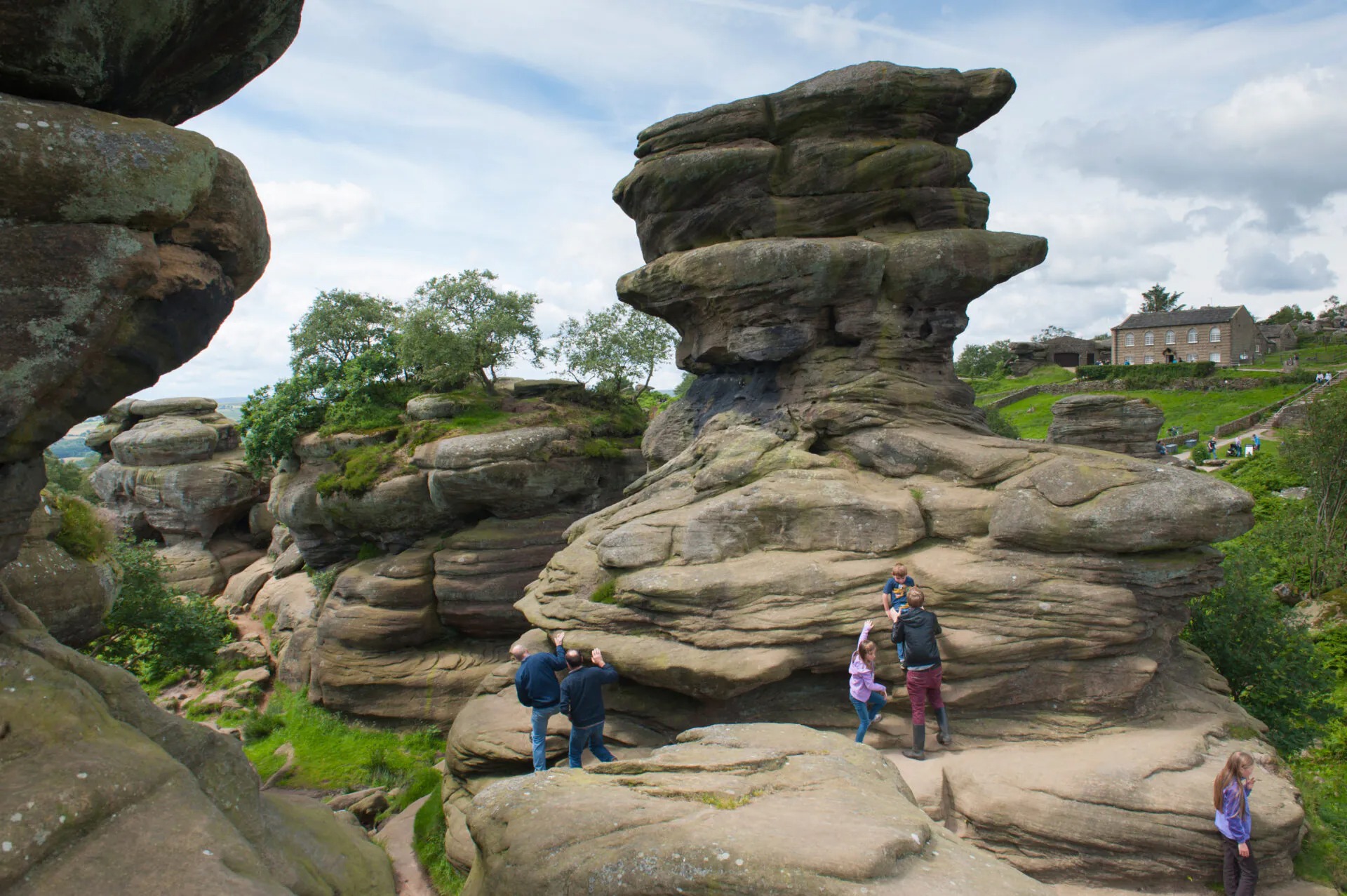 Brimham Rocks sandstone formations towers balanced boulders