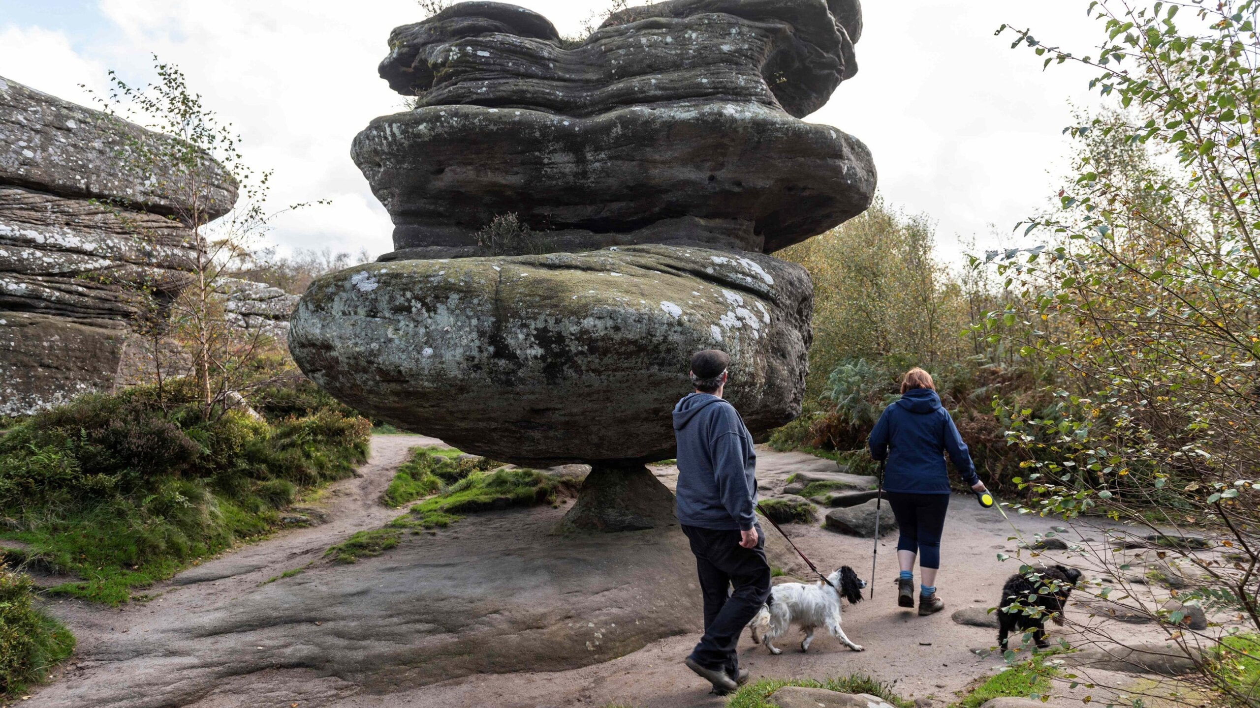 Balanced boulders gravity-defying natural sculpture weathering