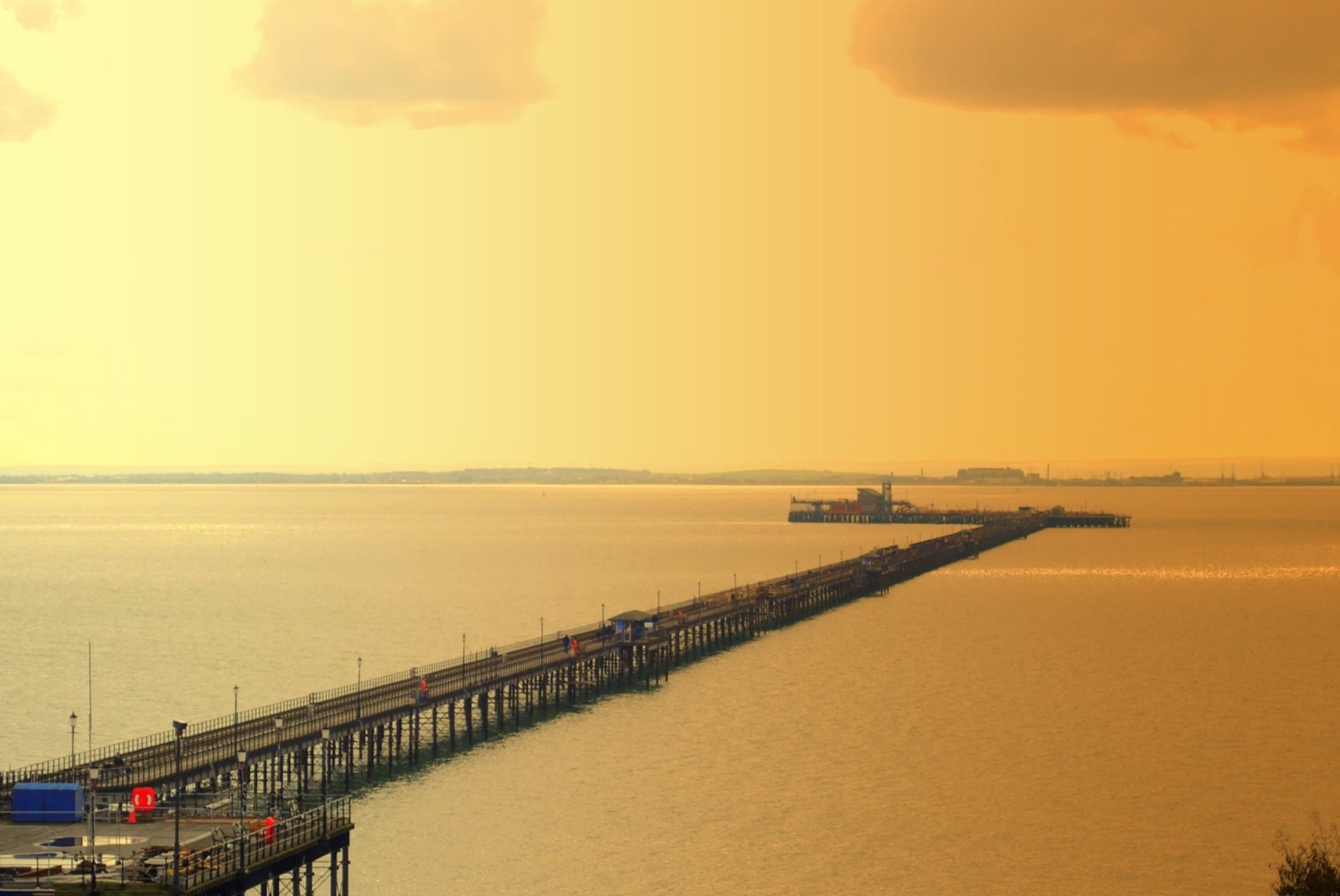 Pier sunset Thames Estuary views atmospheric seaside light
