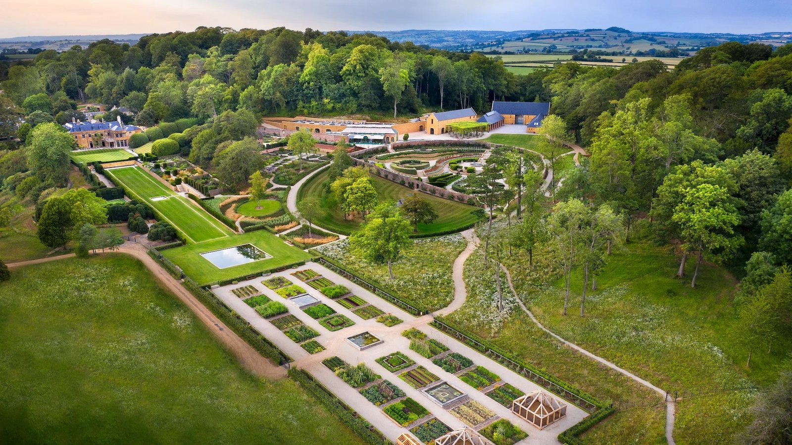 Estate landscape views rural Somerset countryside