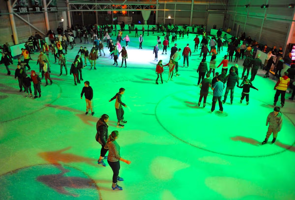 The Time Capsule leisure complex in Coatbridge, featuring an ice rink and waterpark