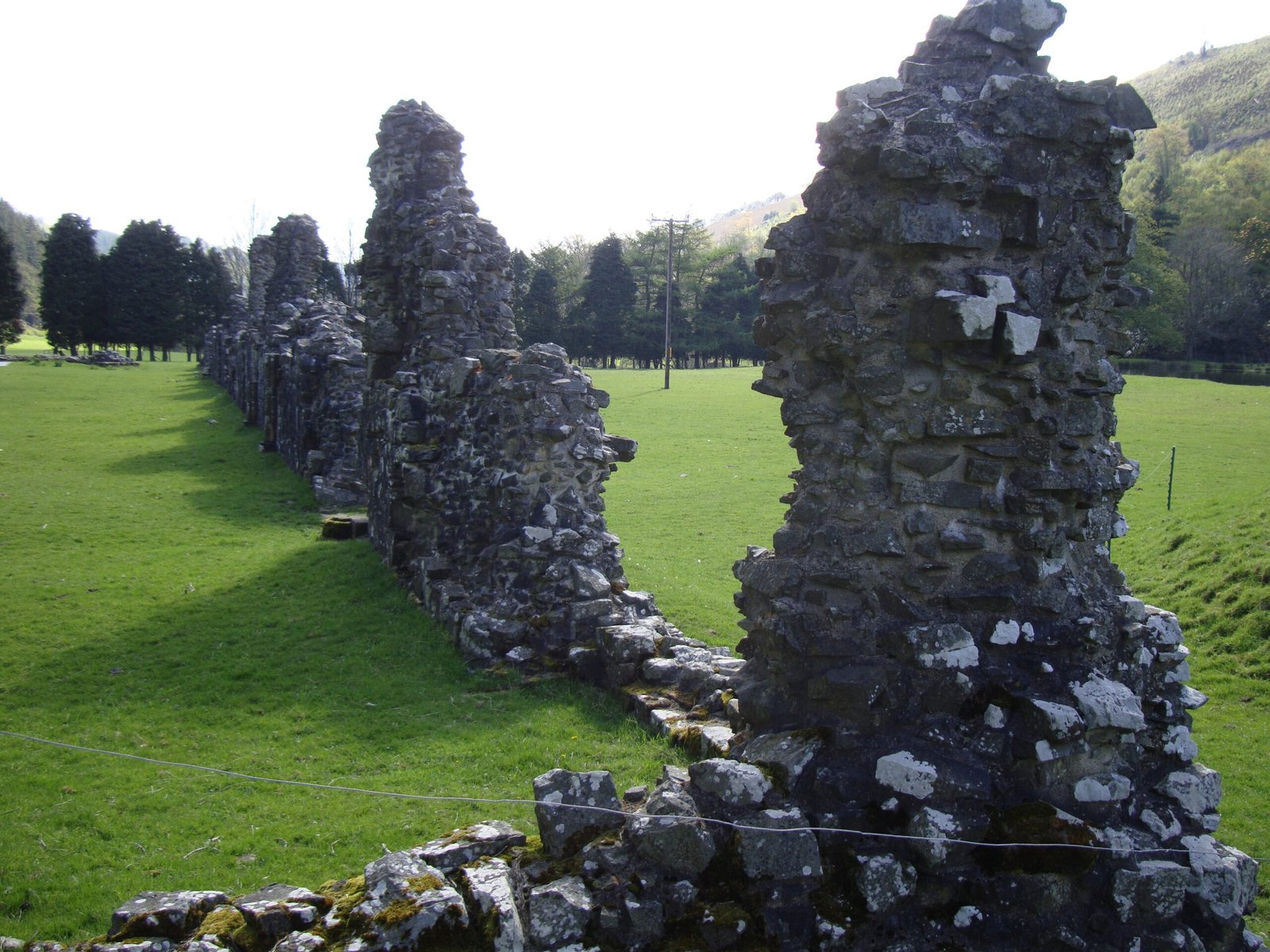 Medieval stonework at Abbey Cwmhir
