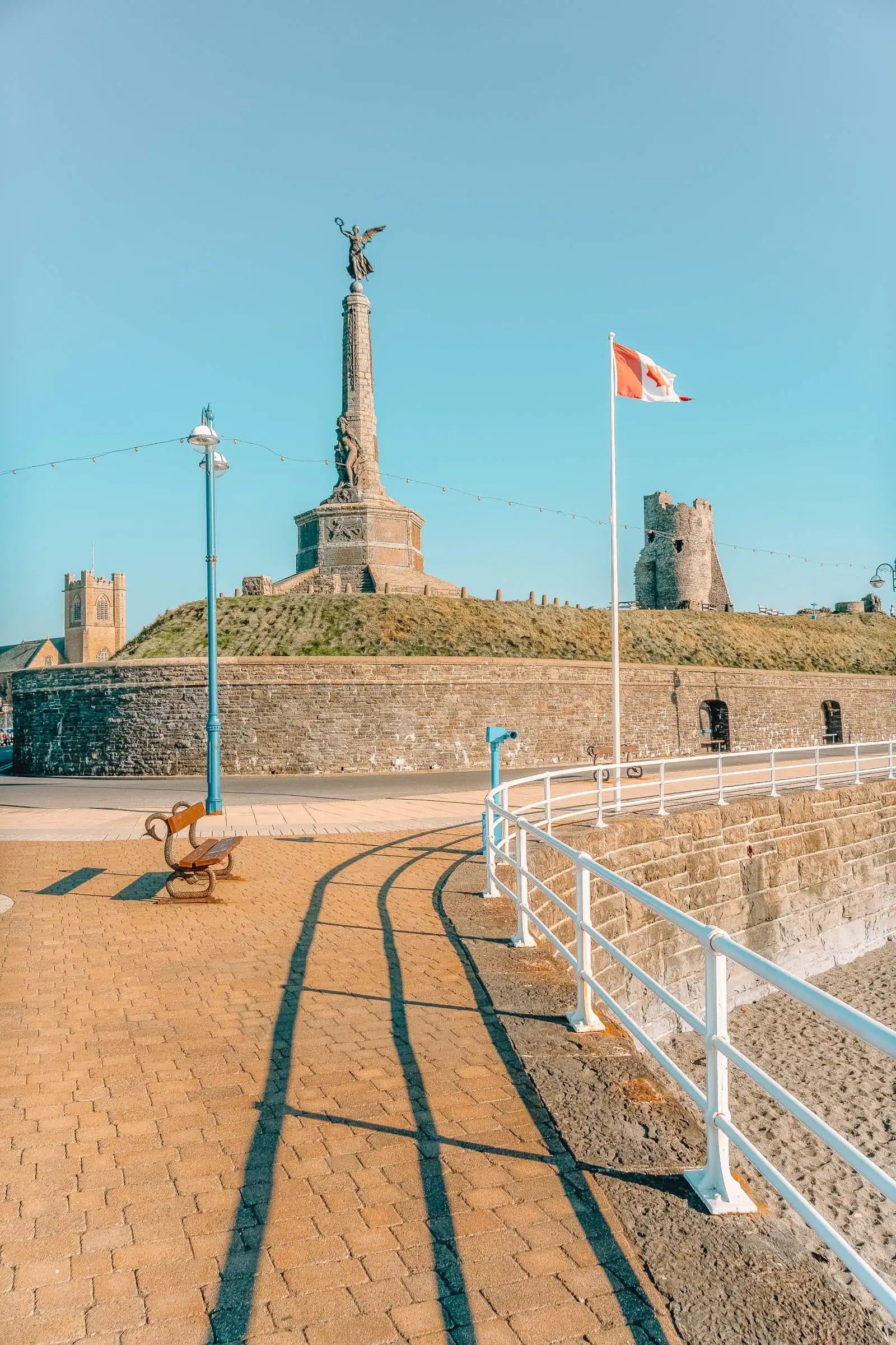 Aberystwyth war memorial overlooking the coast near the castle