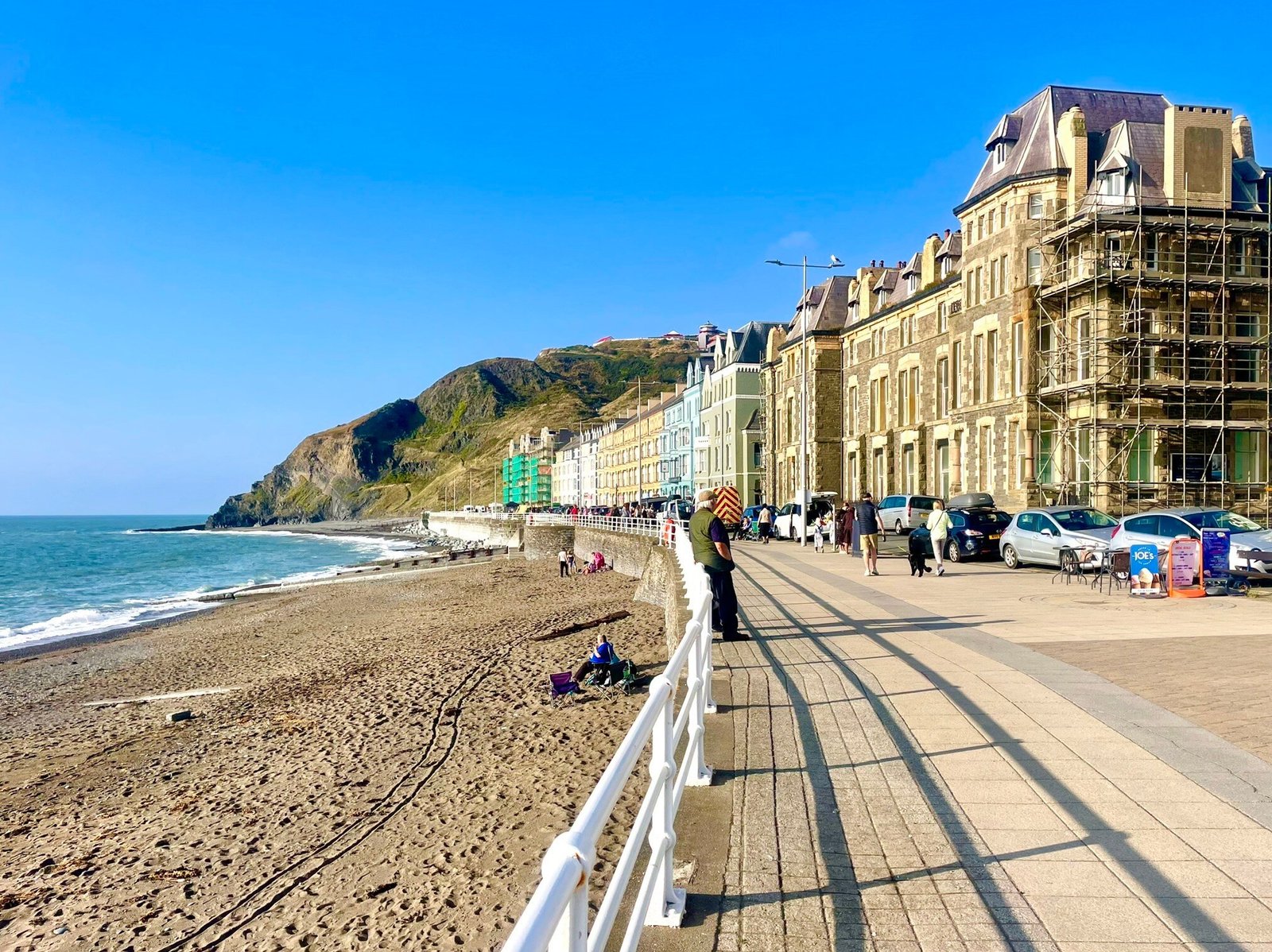 Colourful Victorian and Edwardian buildings on Aberystwyth seafront