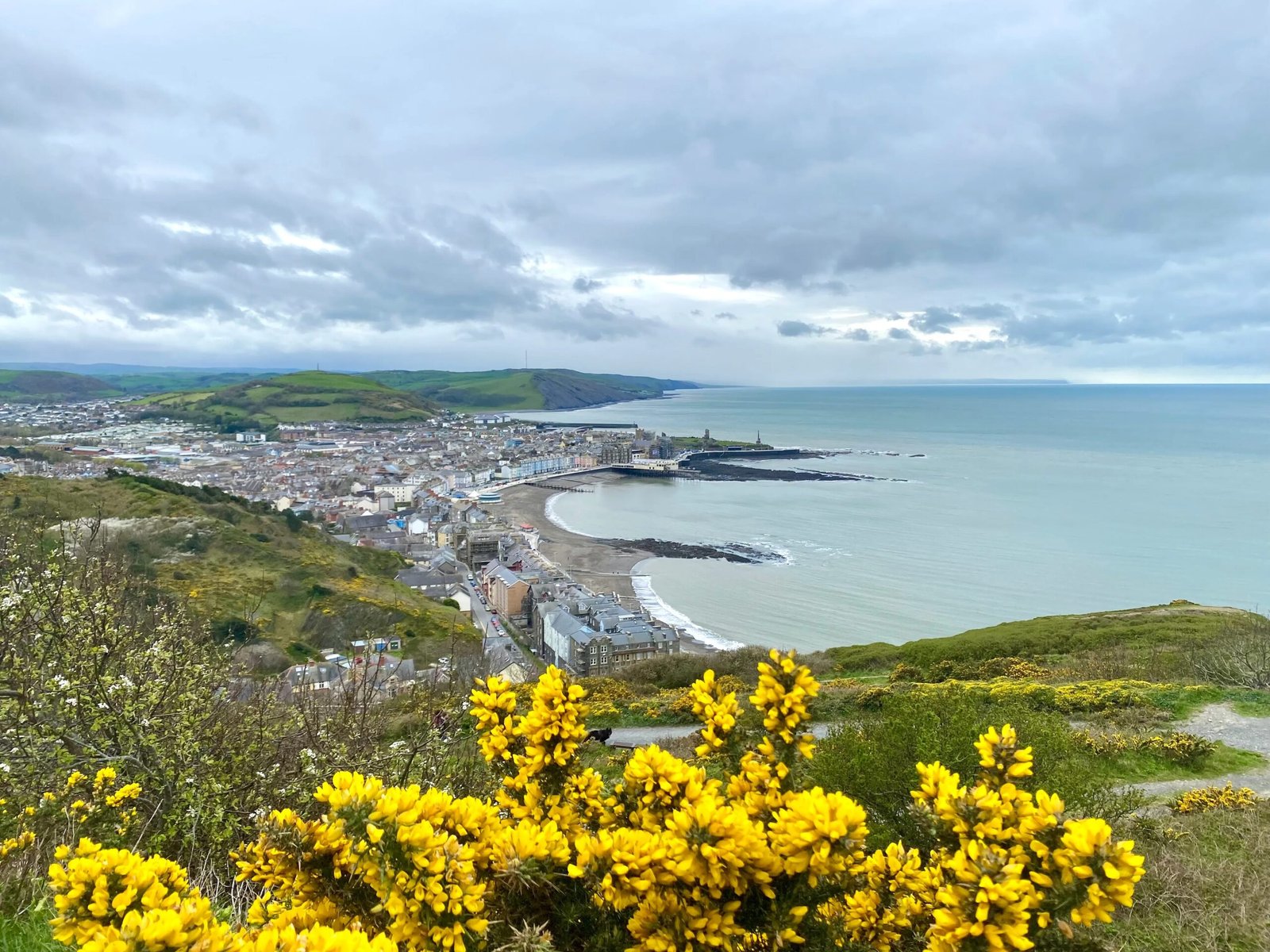 View over Aberystwyth promenade from Constitution Hill
