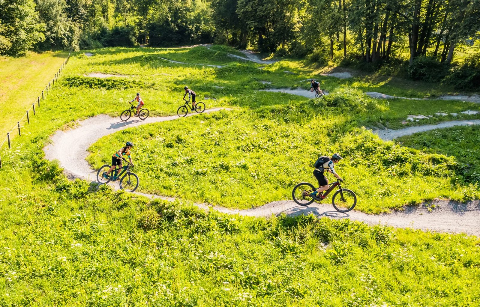 Beginner mountain-bike trail at BikePark Wales