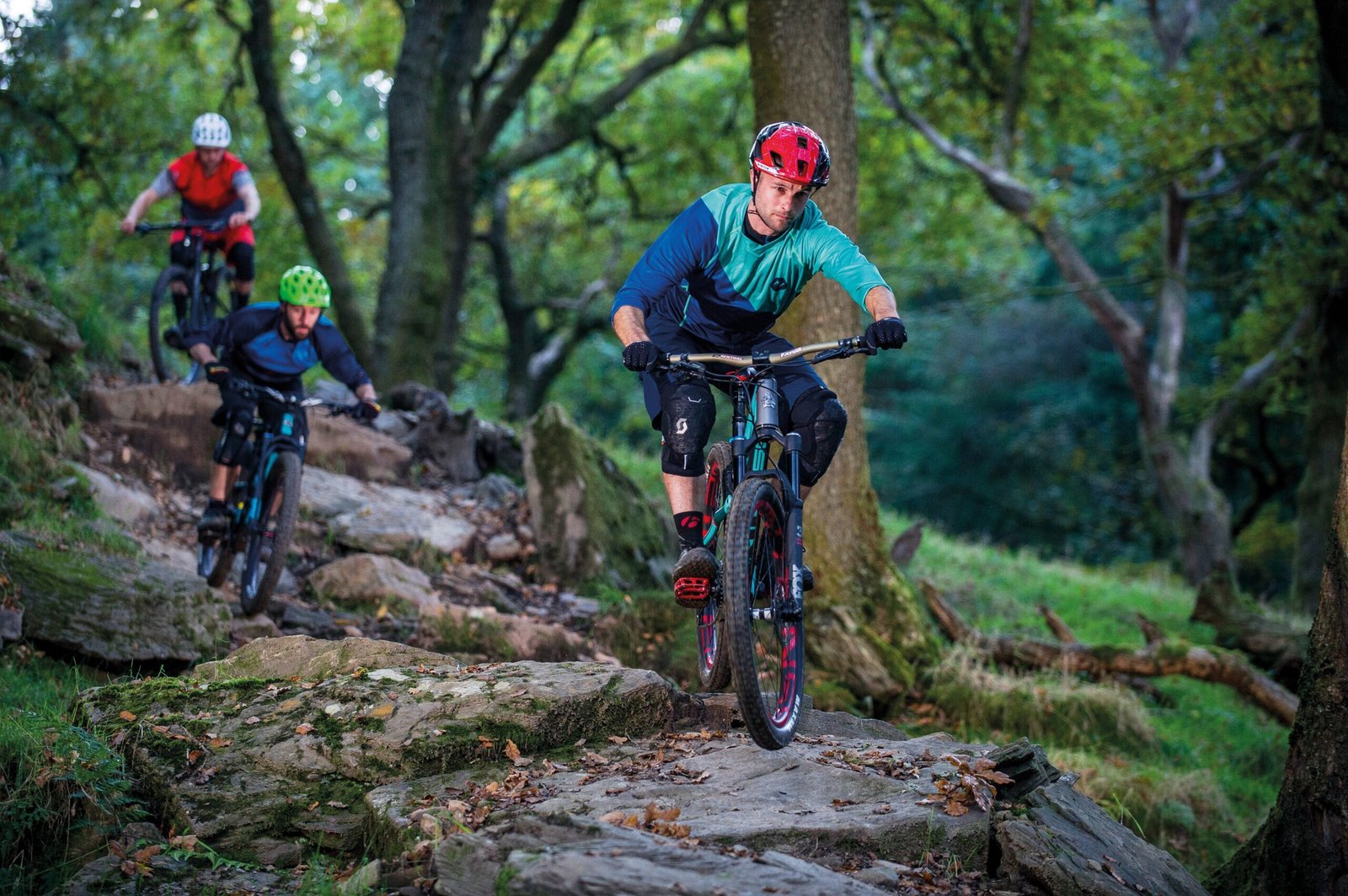 Technical mountain-bike trail at BikePark Wales