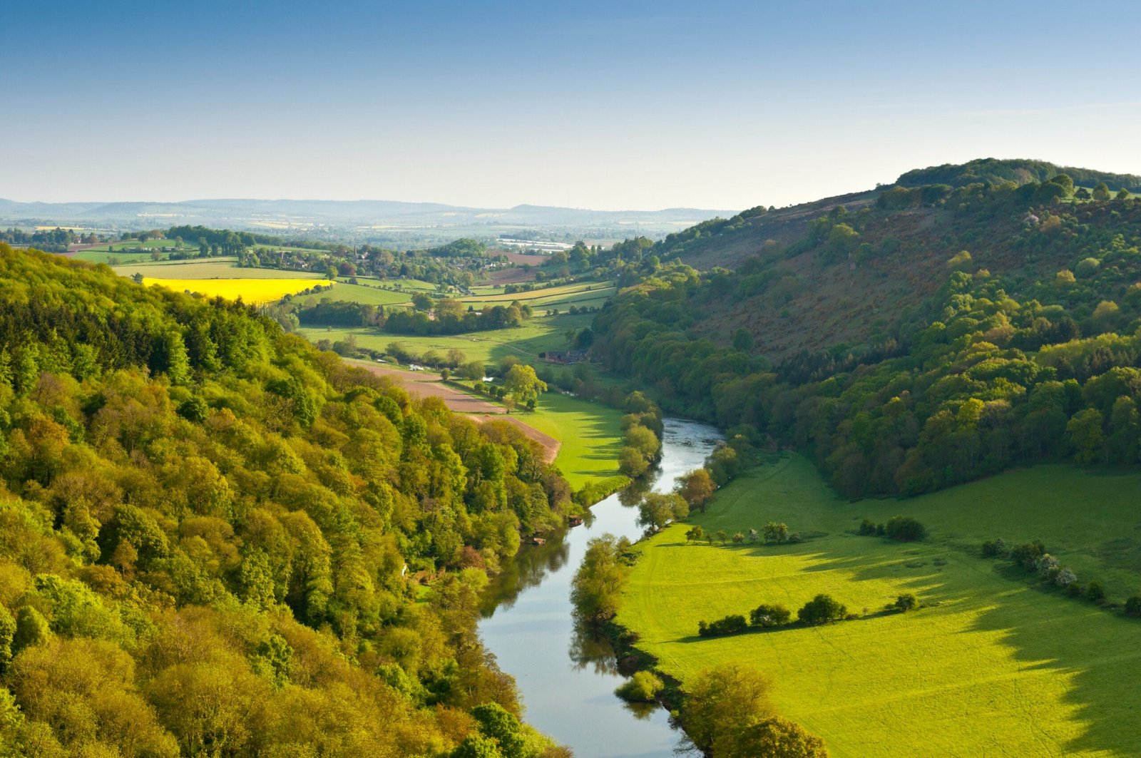 Countryside around Builth Wells and the River Wye
