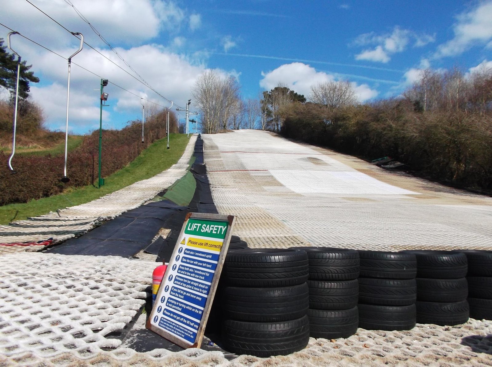 Outdoor dry ski slope at Cardiff Ski and Snowboard Centre