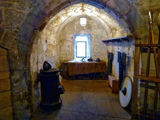 Medieval stone passages and defensive features inside Chirk Castle