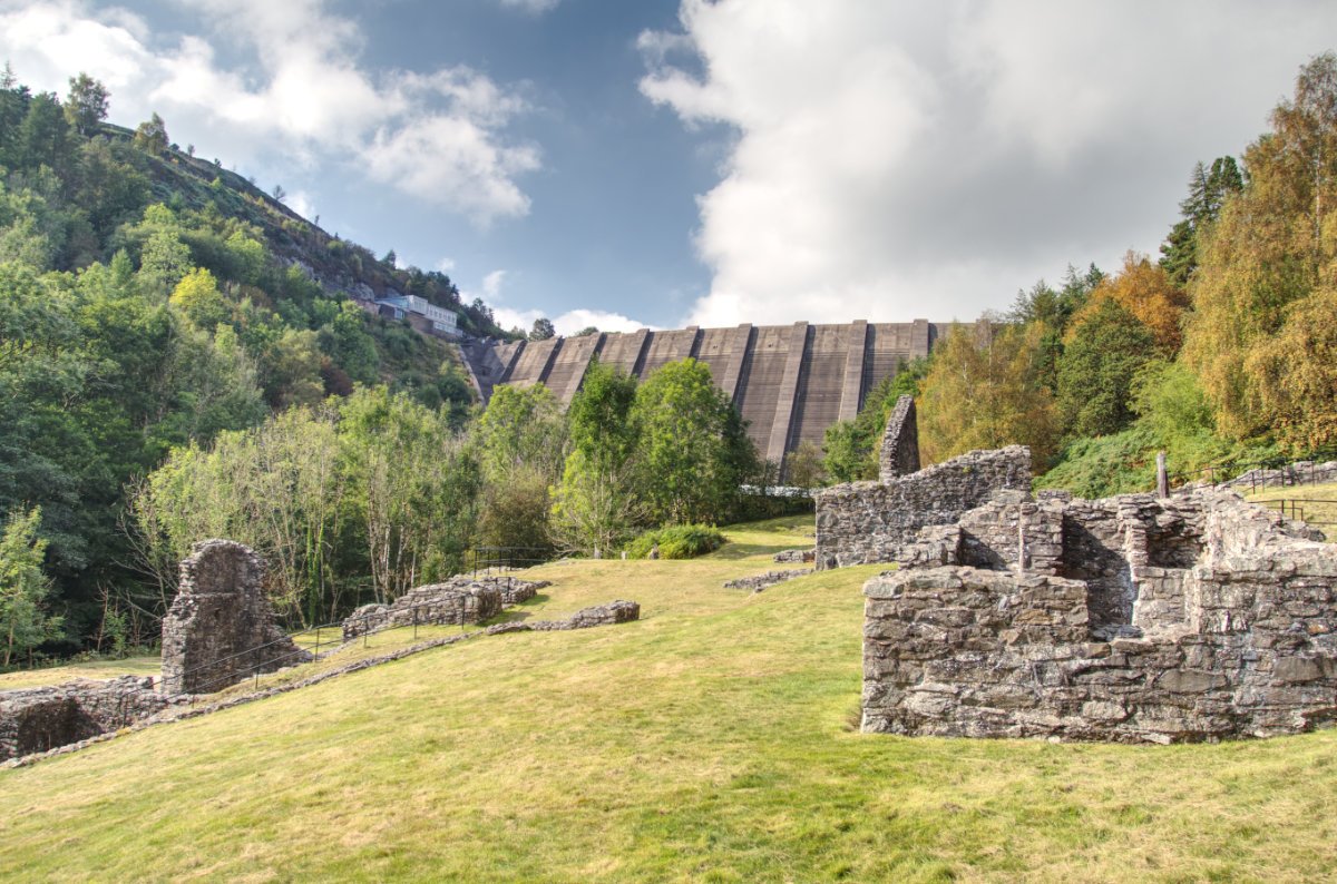 View across Clywedog Reservoir from the dam
