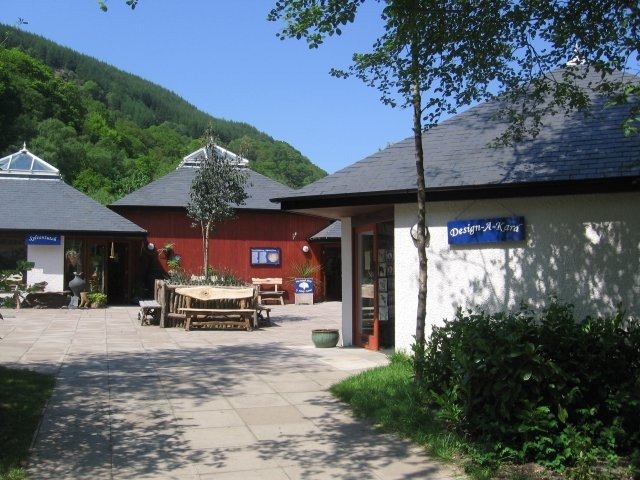 Visitors exploring Corris Craft Centre near Machynlleth