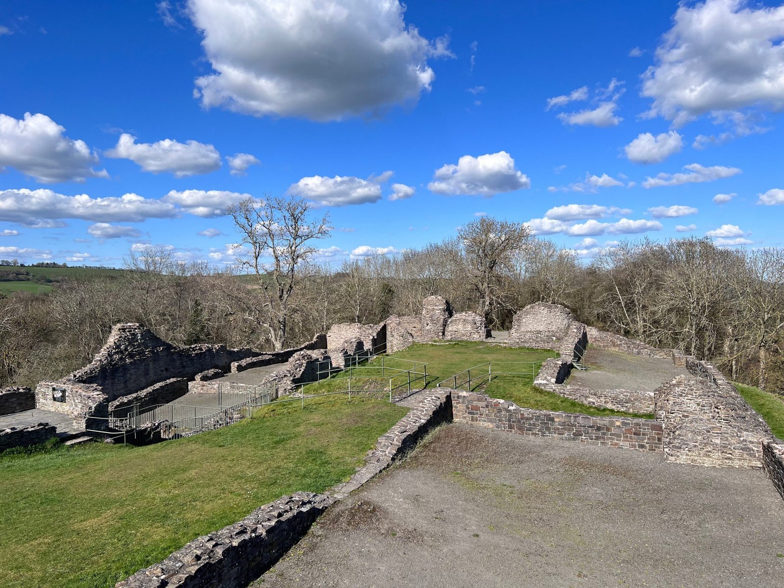 Surviving medieval stonework at Dolforwyn Castle