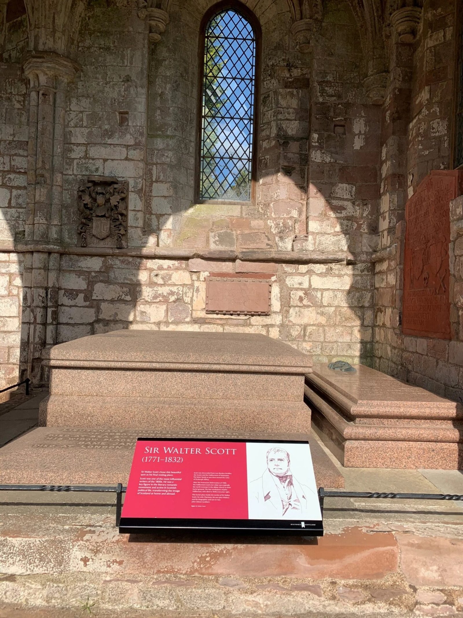 Sir Walter Scott's grave at Dryburgh Abbey