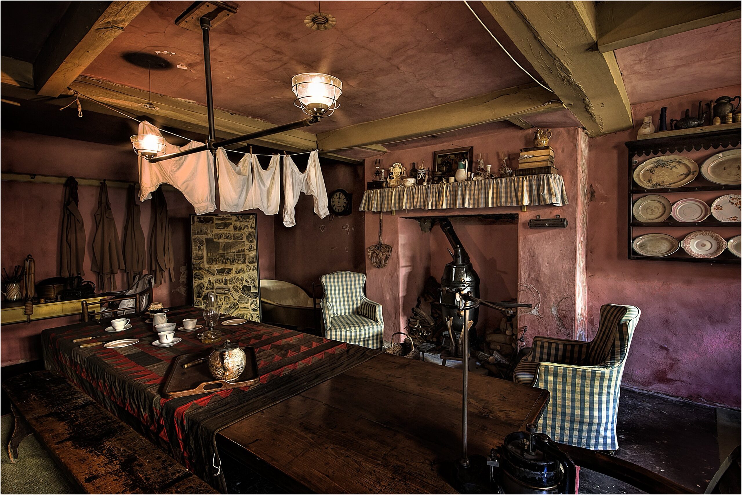 Victorian period room inside The Judge's Lodging in Presteigne
