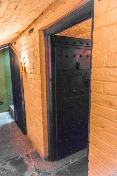 Historic prison cells beneath The Judge's Lodging courtroom