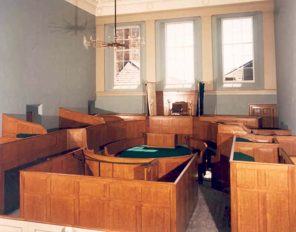 Original Victorian courtroom inside The Judge's Lodging