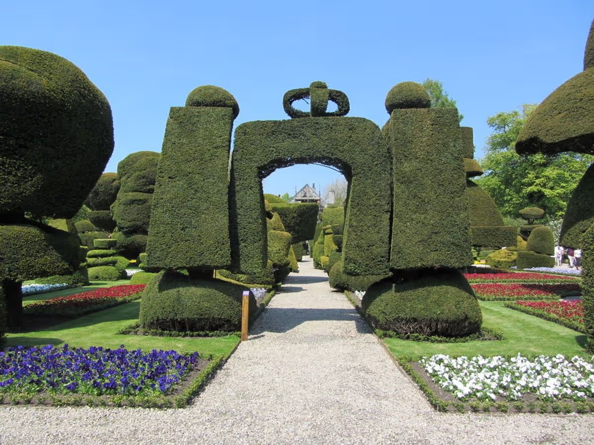 Levens Hall topiary garden shaped yews historic landscape design Cumbria