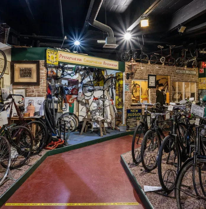 Cycling memorabilia displayed at the National Cycle Museum