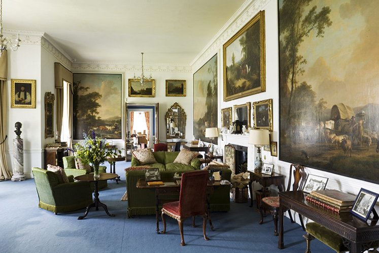 Historic interior and furnishings inside Plas Newydd on Anglesey