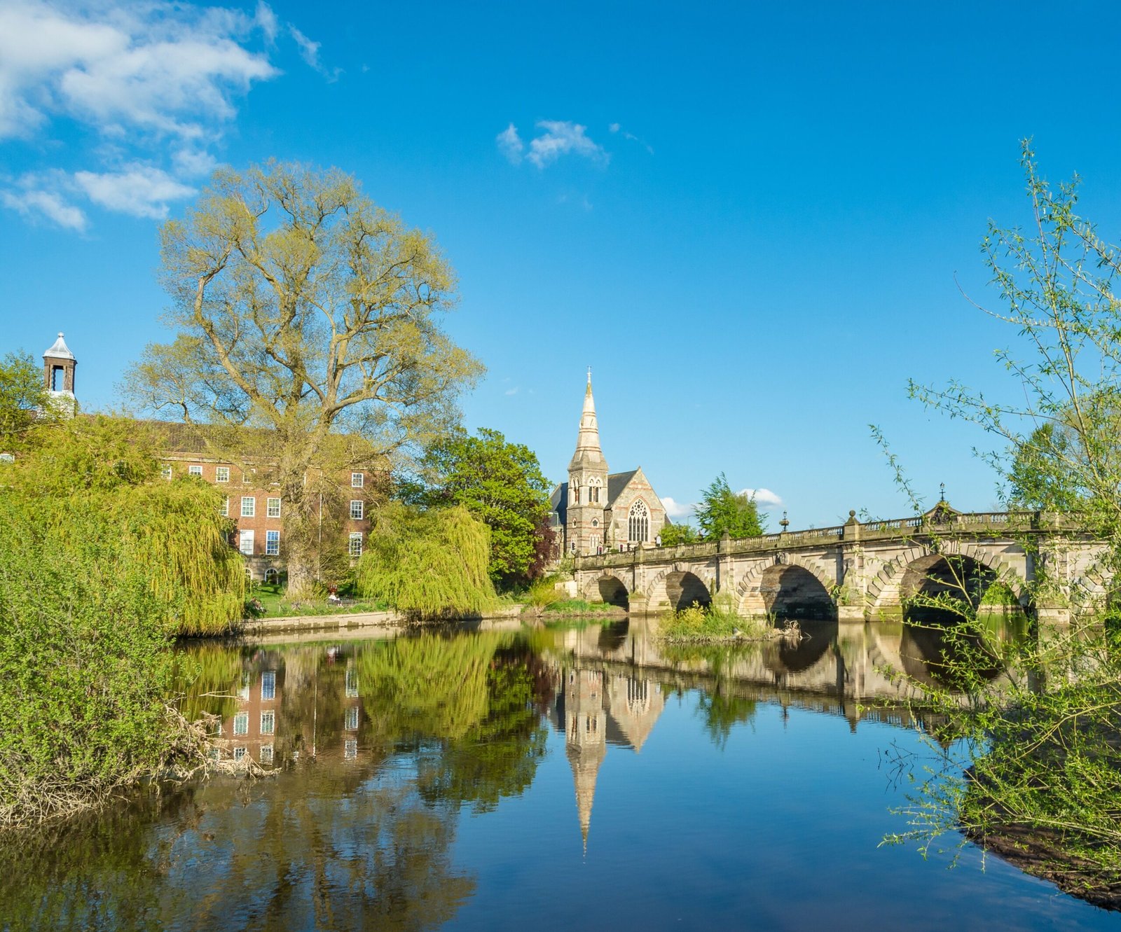 St Mary's Church spire medieval Shrewsbury skyline landmark
