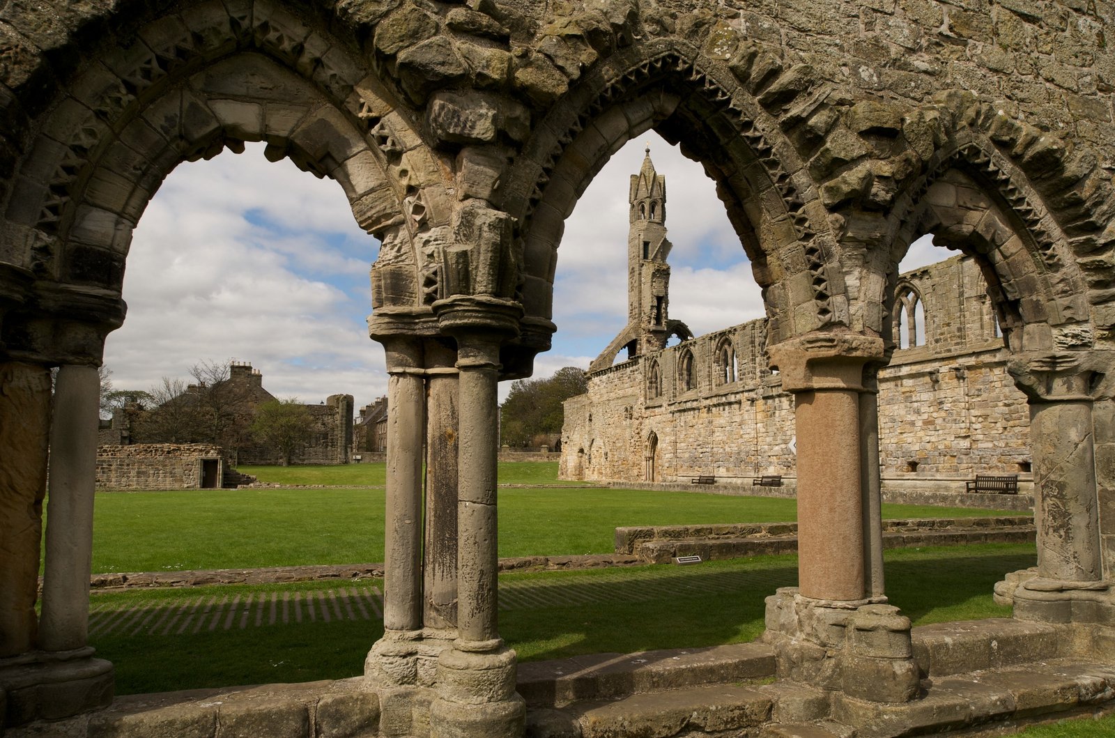 Medieval stone arches at St Andrews Cathedral