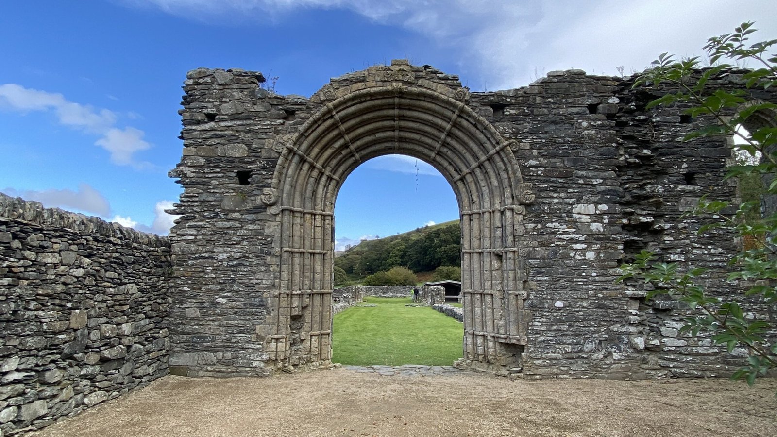 Medieval stone doorway at Strata Florida Abbey