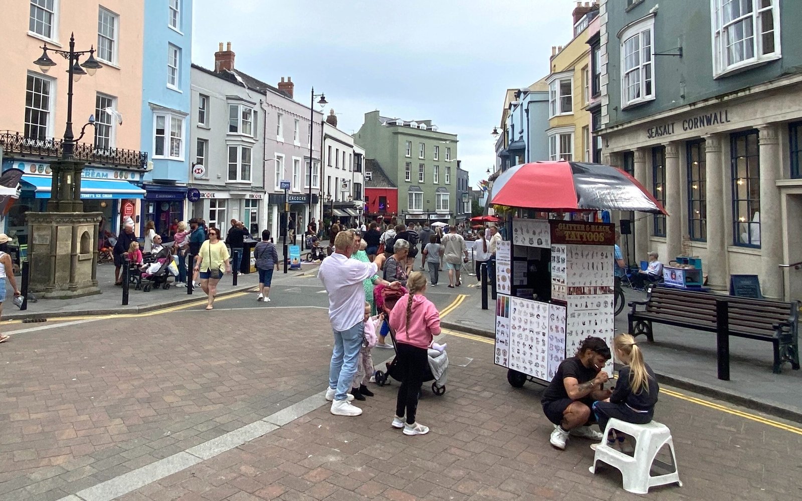 Historic streets in Tenby town centre