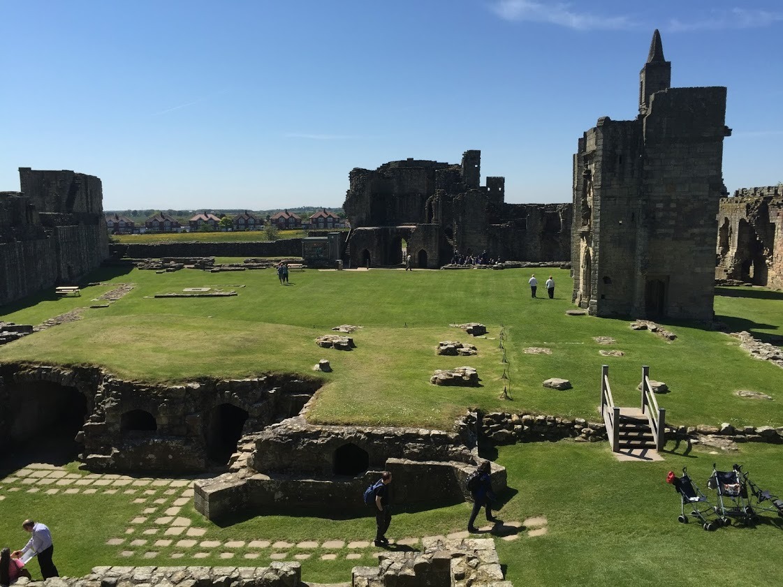 Curtain wall towers ruins fortress outline Anglo-Scottish border