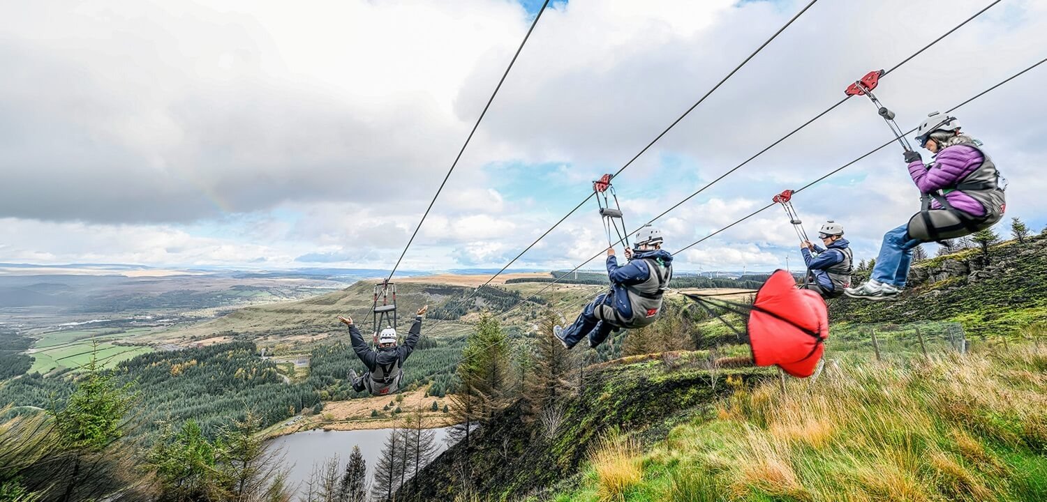 Zip World Tower Colliery near Aberdare in South Wales