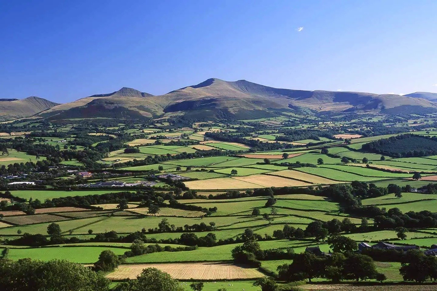 River and mountain scenery around Brecon