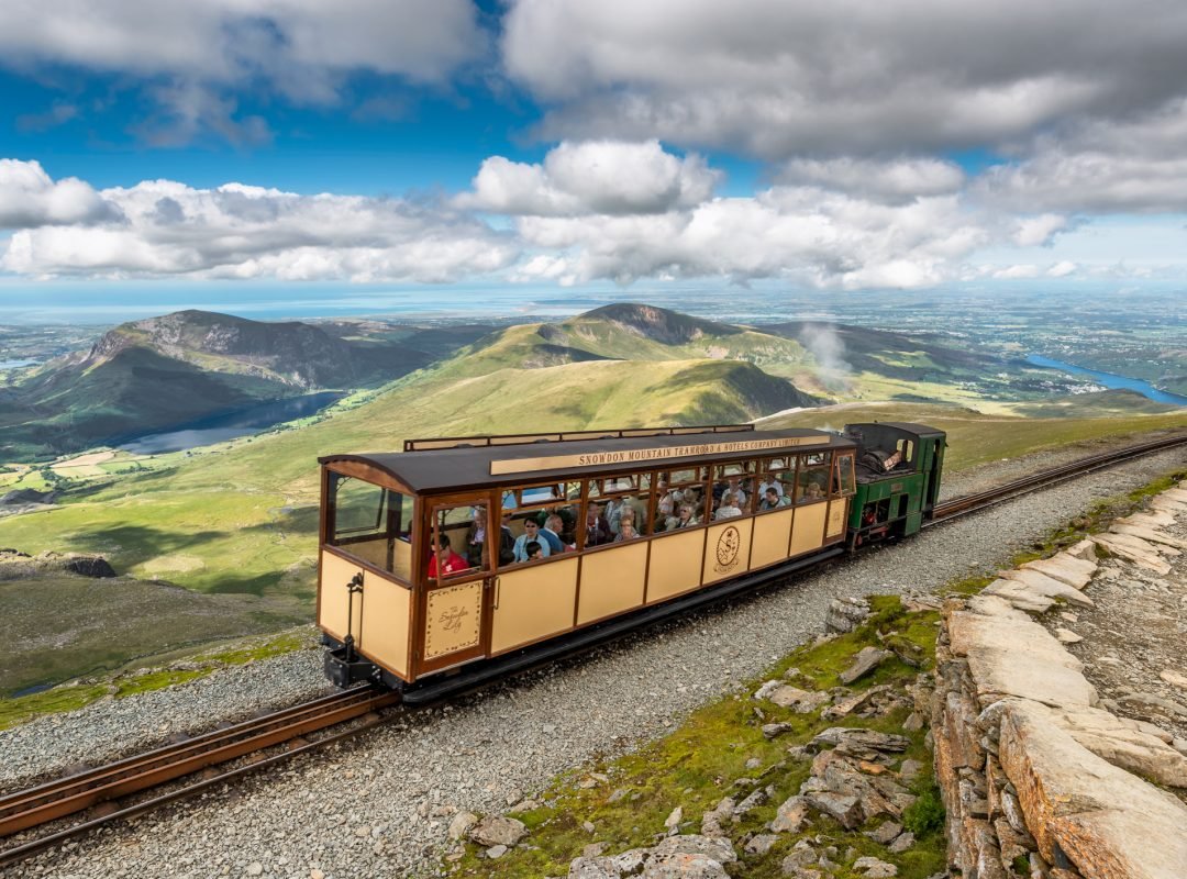 Visitors enjoying an outdoor activity in Eryri Snowdonia