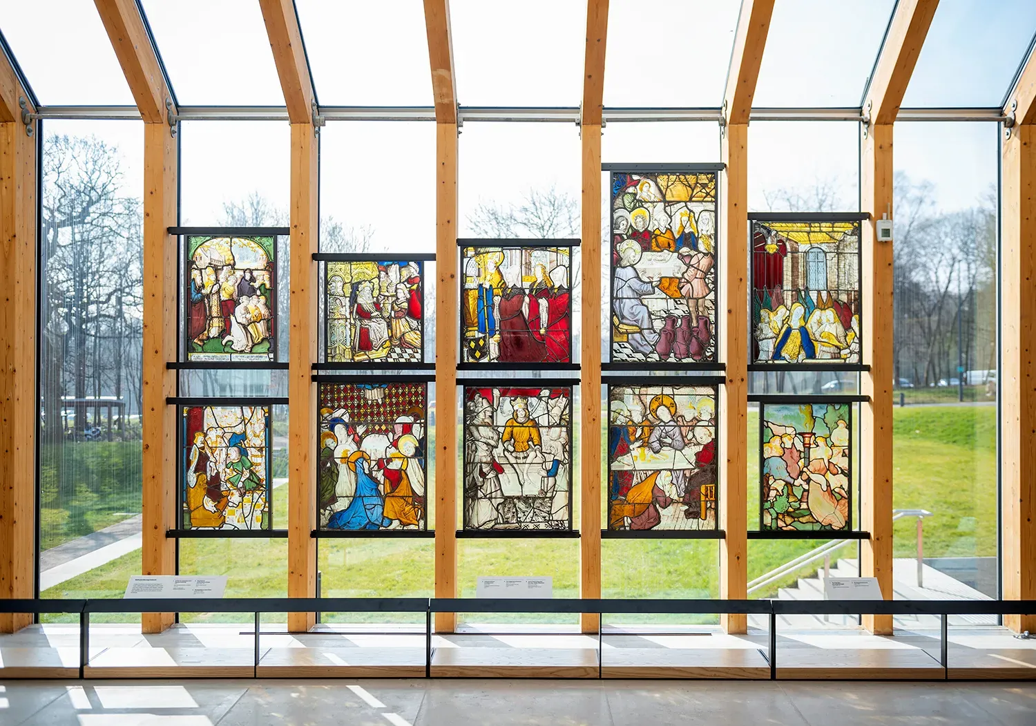 Medieval stained glass at The Burrell Collection